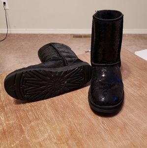 Black sequin ugg boots